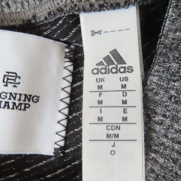 Adidas x Reigning Champ Mens Gray Striped Full Zip Bomber Jacket Size M - Picture 5 of 7